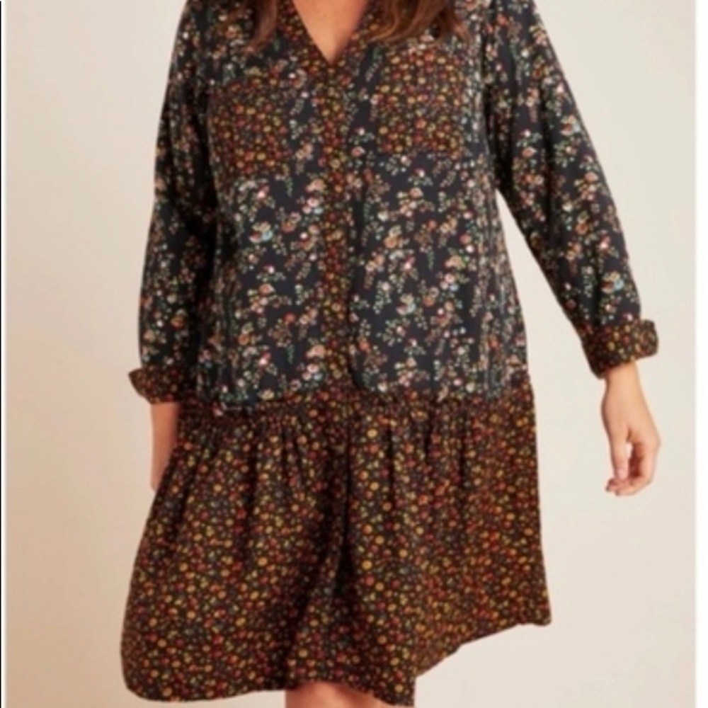Maeve by Anthropologie Marlie Floral Long Sleeve Dress Size 16